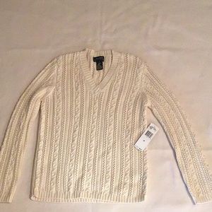 Lauren Ralph Lauren v neck cream sweater